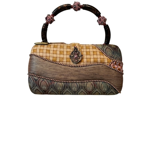 Vintage Mary Francis Metal Frame Embellished Multicolor Handbag - Picture 2 of 4